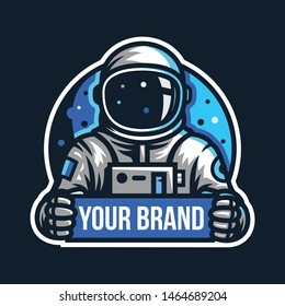 astronaut mascot logo vector illustrator