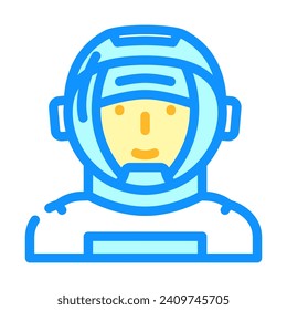 astronaut mask face color icon vector. astronaut mask face sign. isolated symbol illustration