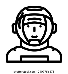 vector de icono de línea facial de máscara astronauta. signo de la cara de máscara astronauta. símbolo de contorno aislado ilustración negra