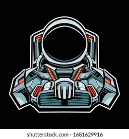 astronaut mecha robot vector illustration character