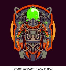 astronaut mecha suit vector illustration design