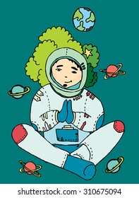 astronaut meditates