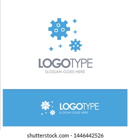 Astronaut, Meteor, Space Blue Solid Logo with place for tagline