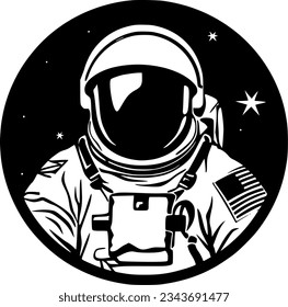 Astronaut - Minimalist and Flat Logo - Vector illustration