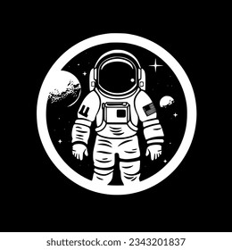 Astronaut | Minimalist and Simple Silhouette - Vector illustration