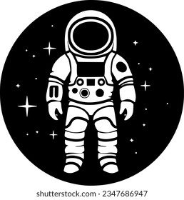 Astronaut | Minimalist and Simple Silhouette - Vector illustration