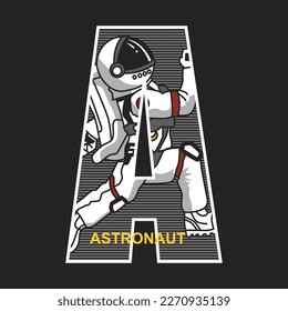 the astronaut mission,design typography vector illustration