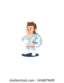 Astronaut Monkey Removed His Helmet Isolated White