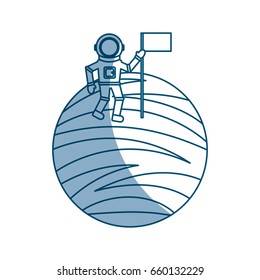 astronaut in the moon comic character icon