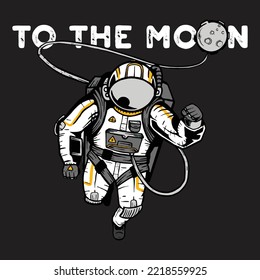 astronaut to the moon drawing 