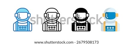 Astronaut Multiple Style Icon Set Collection..