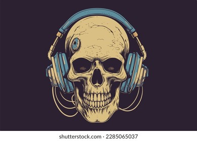 Astronaut music lover vintage retro vector Illustration