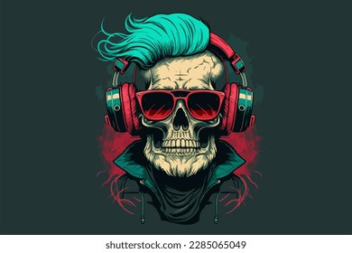 Astronaut music lover vintage retro vector Illustration
