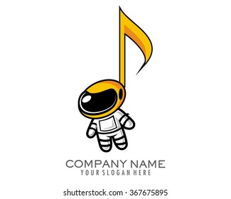 Astronaut Music Player Mascot Cartoon Character