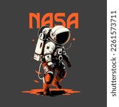 Astronaut nasa in space vector t-shirt design