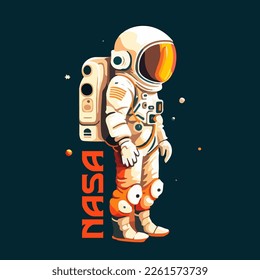 Astronaut nasa in space vector t-shirt design