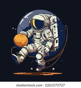 Astronaut braucht mehr Platz, Vektorgrafik-T-Shirt-Design