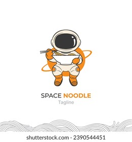 Astronaut noodles logo, deliciouse space noodles 