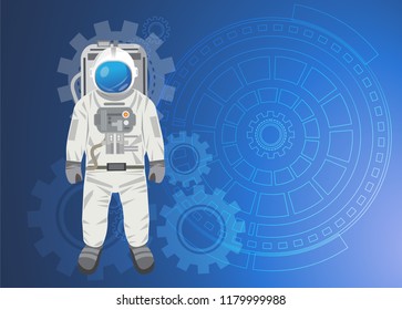 Astronaut  on blue  background ,vector design