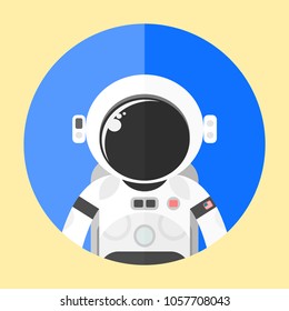 
Astronaut on circle icon flat design.vector illustration.