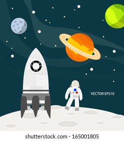 Astronaut on the moon vector