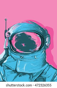 astronaut on a pink background