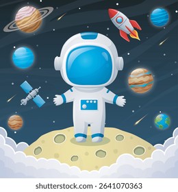Astronaut on the planet scene