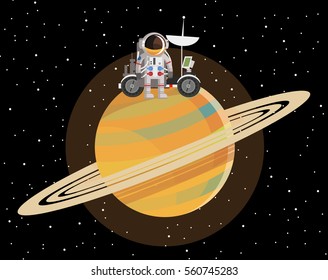 astronaut on saturn surface