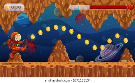 Astronaut on the Space Game illustration