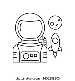 Astronaut on space Icon. Elements of space Icon. Premium quality graphic design. Signs, symbols collection, simple icon for websites, web design, mobile app On White Background - Vector 