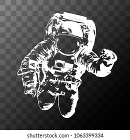 Astronaut on transparent background - Elements of this Image Furnished by NASA. Vector illustration