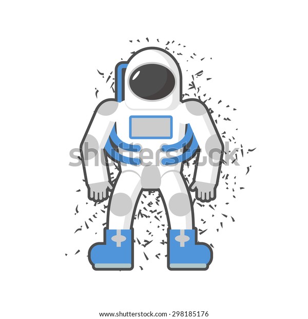 Astronaut on a white background. Cosmic traveler. Vector\
illustration. 