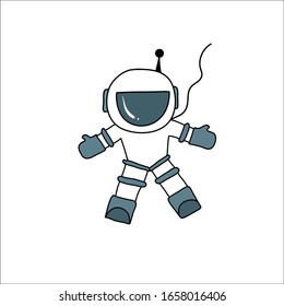 Astronaut on a white background. Astronaut multi-colored, cartoon character.