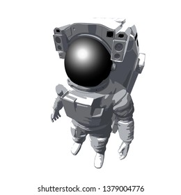 

Astronaut on white top view. Vector illustration.