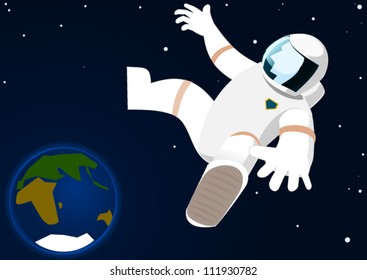 Astronaut in open space