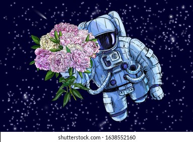 N/A Astronaut with Flowers 