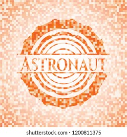 Astronaut orange mosaic emblem
