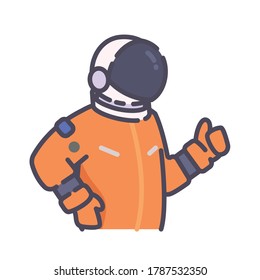 Astronaut With Orange Spacesuit For Sience, Space, And Galaxy Element