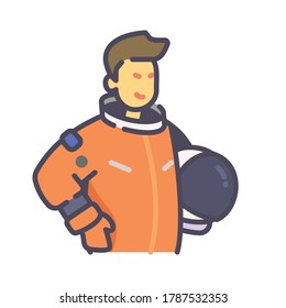 Astronaut With Orange Spacesuit For Sience, Space, And Galaxy Element