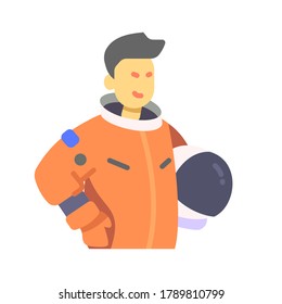 Astronaut With Orange Spacesuit For Sience, Space, And Galaxy Element