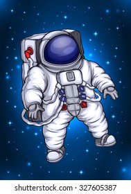 Astronaut in outer space. Against the background of the cosmos.