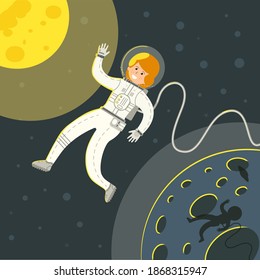 Astronaut in outer space concept