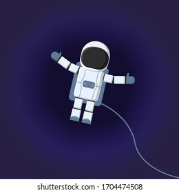 Astronaut in outer space concept vector illustration.