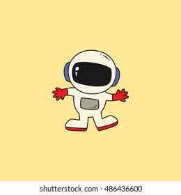 Astronaut in outer space concept vector illustration.
