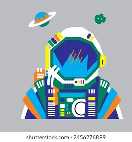 Astronaut outer space , graphic illustration for tshirt and other print 