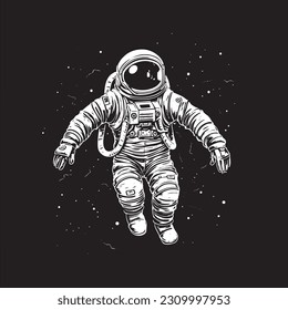 An astronaut in outer space illustration template design