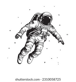 An astronaut in outer space illustration template design