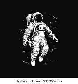 An astronaut in outer space illustration template design