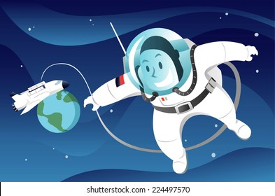 Astronaut in outer space mission