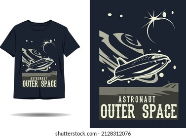 Astronaut outer space silhouette t shirt design